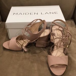 Maiden Lane Blush Nubuck Sandal